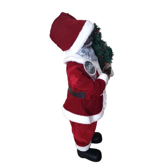 African American Santa Claus 34" with Lighted tree - Picture 5 of 6